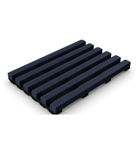 Sklisikker V&#229;tromsmatte Heronrib 10 x 1 m | M&#248;rk Bl&#229;