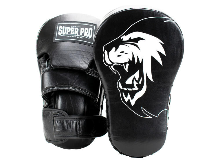 Super Pro Long Curved Punch Pads 1 par treningspads | svart/ hvit 