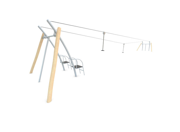 Zipline Dobbel i Robinia 25 m | Til offentlige lekeplasser 