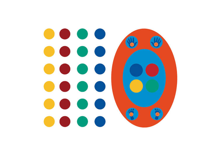 Asfaltmaling Twister med Spillbrett 2,1 x 1,5 meter 