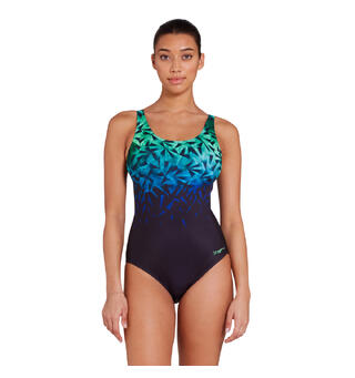 Cyber Adjustable Scoopback Badedrakt Zoggs | Svart/Flerfarget | Ecolast