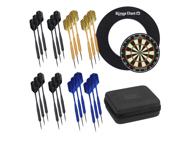 Dartskive Kings Dart Set Professional Dart | Surround | 24 piler | liten bag 