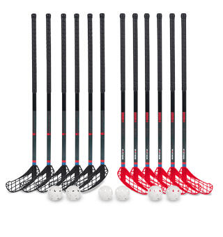 Innebandysett Rush 95 cm 12 innebandykøller | 6 baller