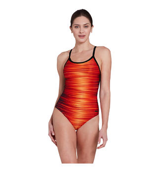 Pipeline Orange Strikeback Badedrakt Zoggs | Svart/Oransje | Ecolast +