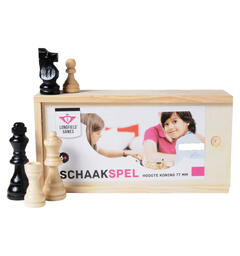 Sjakkbrikker levert i treboks 77 mm