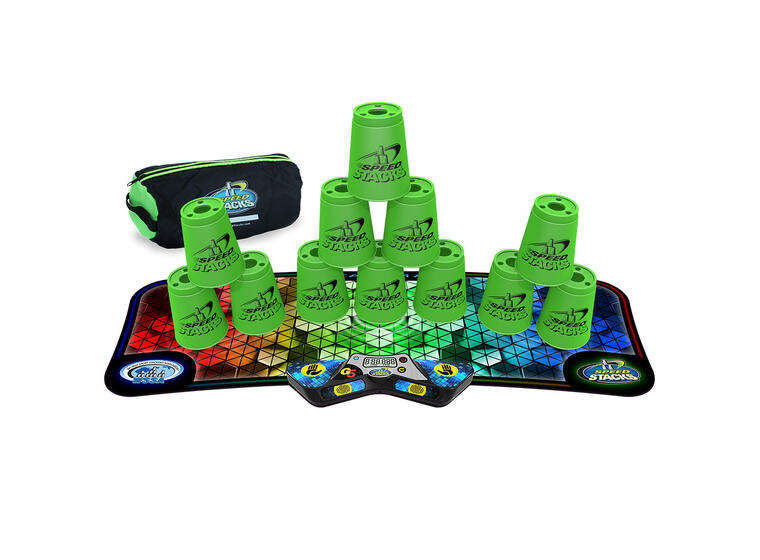 Speed Stacks Komplett Sett | Grønn 12 kopper | Matte | Timer | Bag 