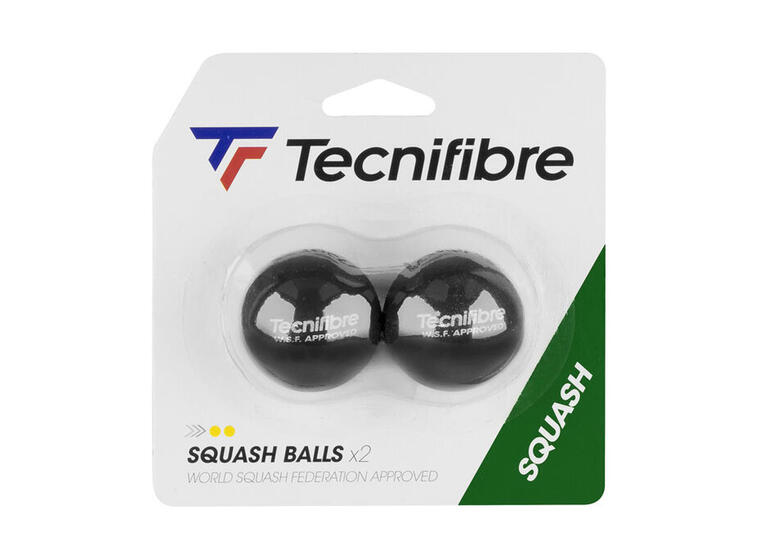Tecnifibre Squashball Double Yellow (2) Svært lav sprett | Match 