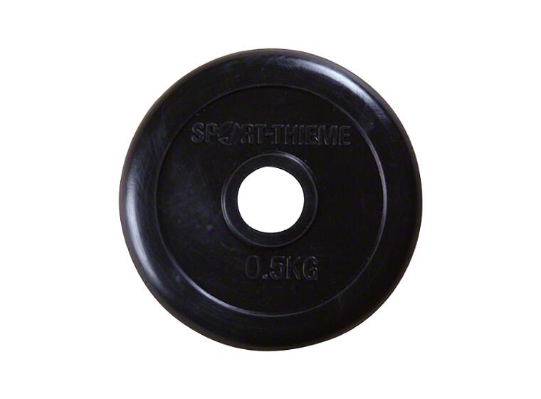 Vektskive Gummiert 0,5 kg sort Hull: 30 mm | Par | 2 stk 