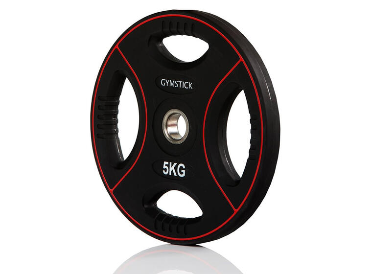 Gummierte vektskiver 5 kg for gruppetrening, styrketrening og pump 