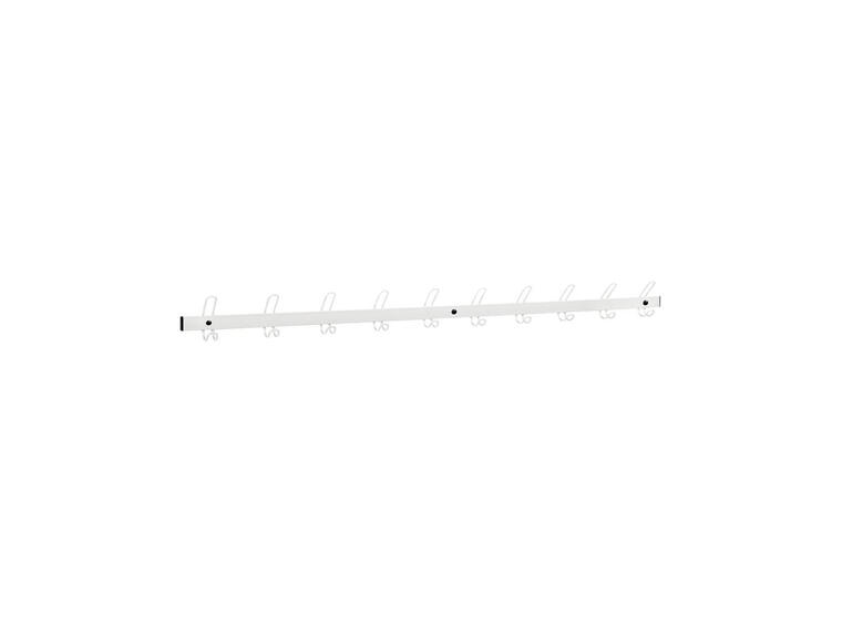 Knaggrekke med 10 kroker Hvit Lengde 150 cm 