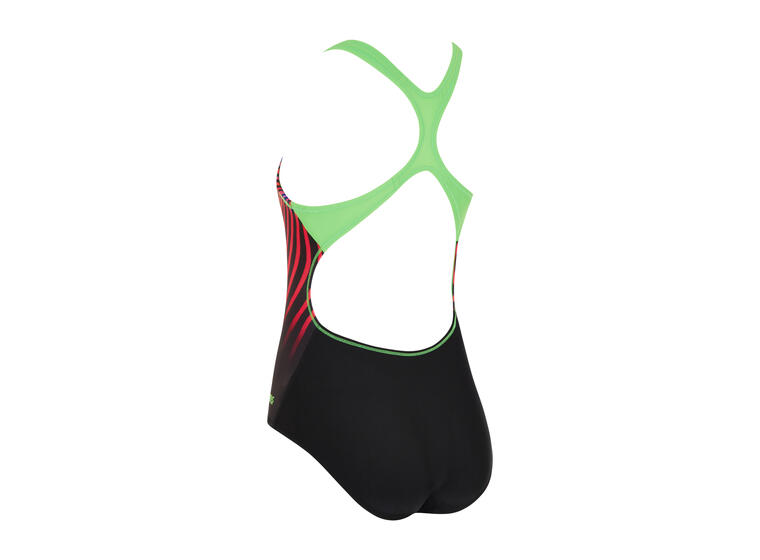 Neon Vibe Rowleeback Badedrakt jr 152cm Zoggs | Svart/Flerfarget | Ecolast 