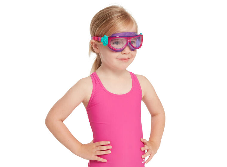 Phantom Kids Mask Svømmebrille barn Zoggs 2-6 år | Klar linse | Rosa/lilla 