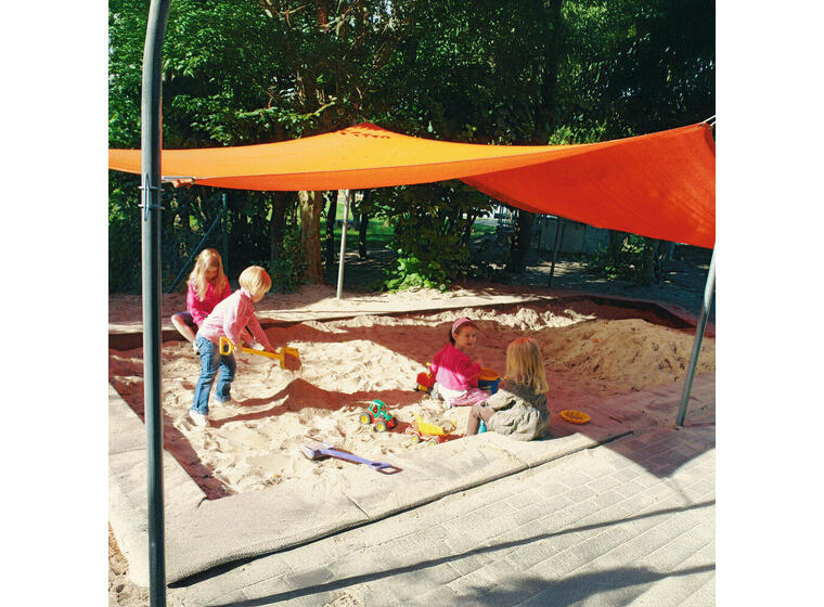 Solseil 5x5 meter med stolper Solskjerming til lekeplasser 