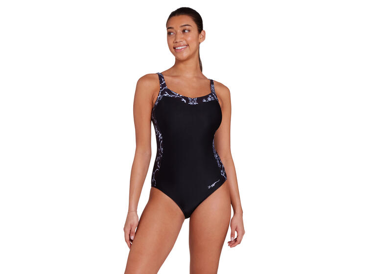 Classique Ankor Clipback Badedrakt EU46 Zoggs | Svart/Flerfarget | Ecolast 