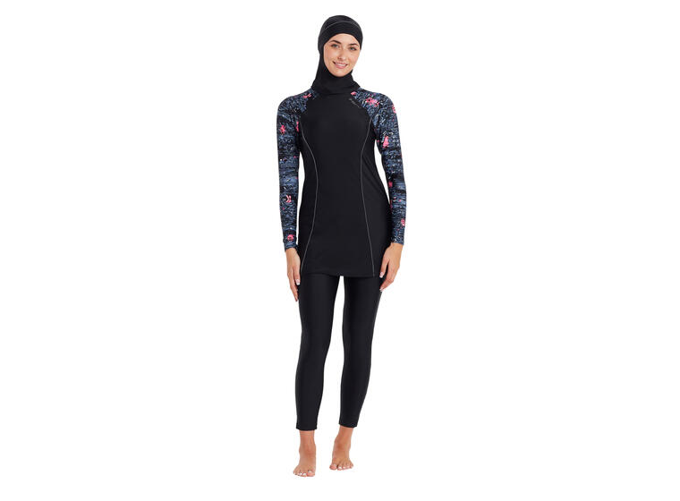 Dusk Modesty Suit Side Cut Burkini 42 Zoggs |  Svart/Flerfarget | Elastomax 