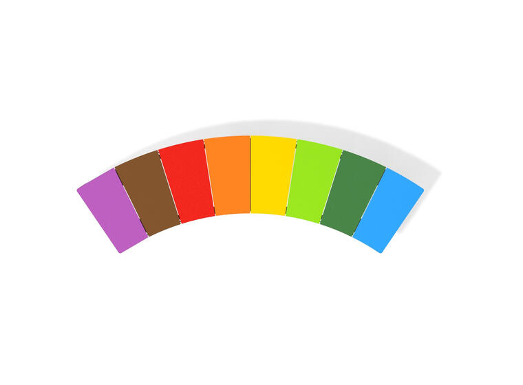 Parkbenk Regnbue buet Benk i stål og fargerik HDPE 