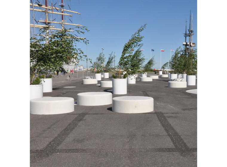 Parkbenk rund Drops 152x48 cm Benk for offentlige steder 