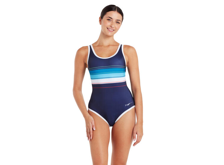 Seamarine Binding Scoopback Badedrakt 46 Zoggs | Blå/ Flerfarget | Ecolast 