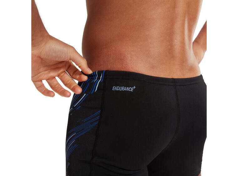 Tech Panel Aquashort Badebukse 30 Speedo | Svart/Blå | Endurance+ 
