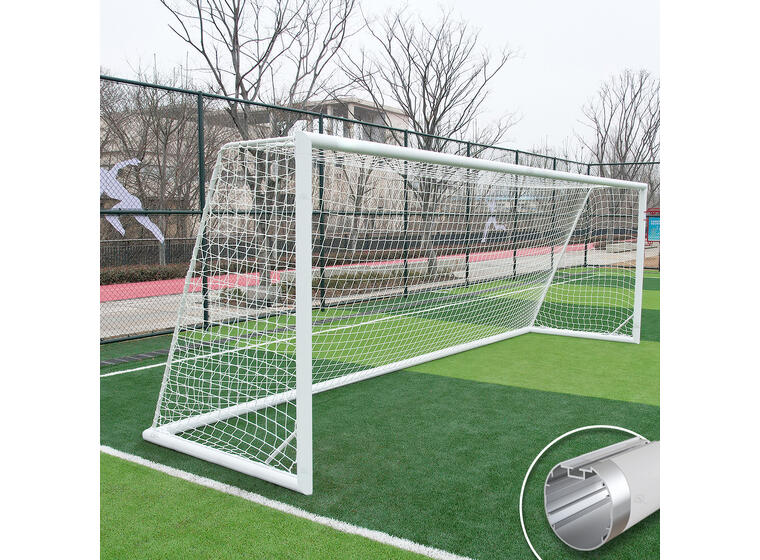 Fotballmål  5er| Hjul 360 grader 3x2 m | Hvitt | Rund profil | Nett 