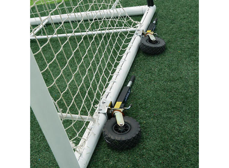 Fotballmål  5er| Hjul 360 grader 3x2 m | Hvitt | Rund profil | Nett 