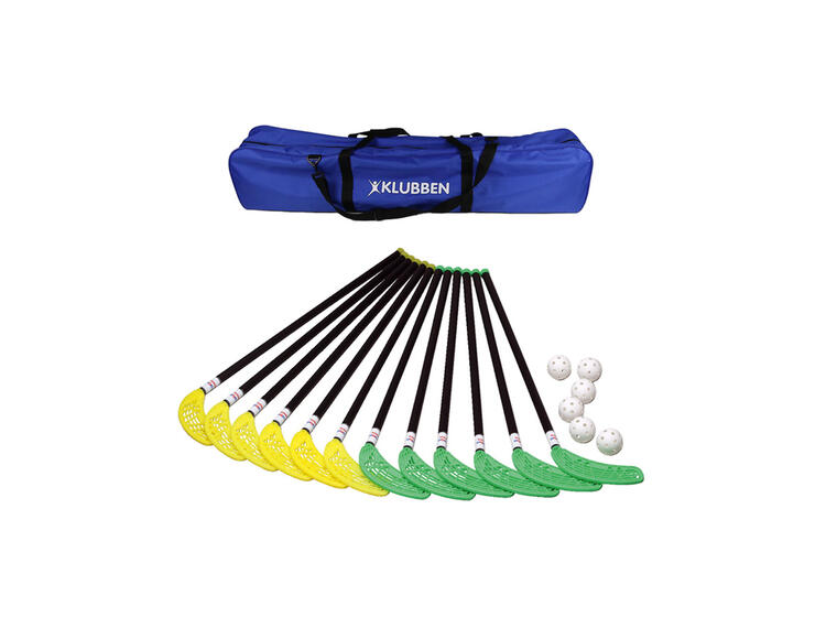 Innebandysett Fiber 95 cm med bag 12 klubber | 6 baller | 1 bag 