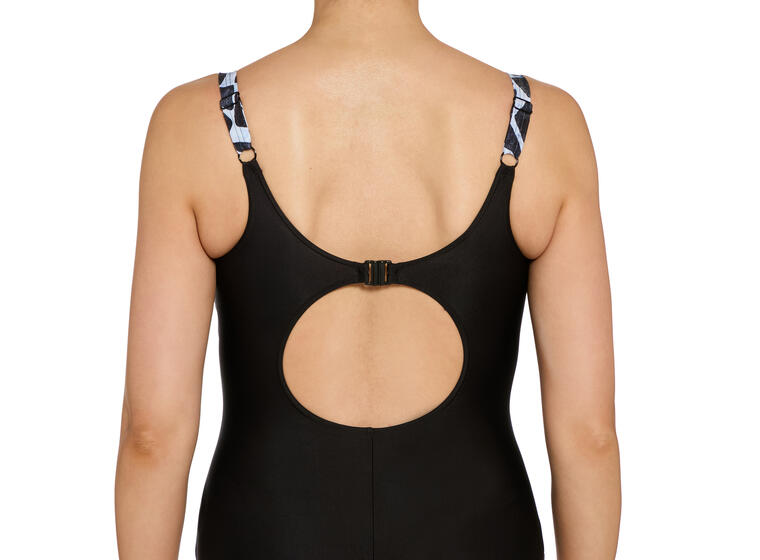 Moonstone Ankor Clipback Badedrakt EU36 Zoggs | Svart/Flerfarget | Ecolast 