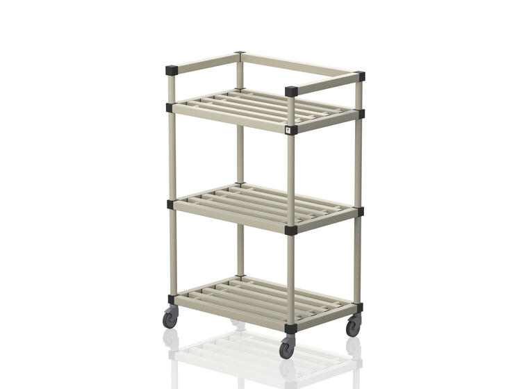 Oppbevaringshylle med hjul | Beige 92x60x148 cm | Flyttbar hylle til våtrom 