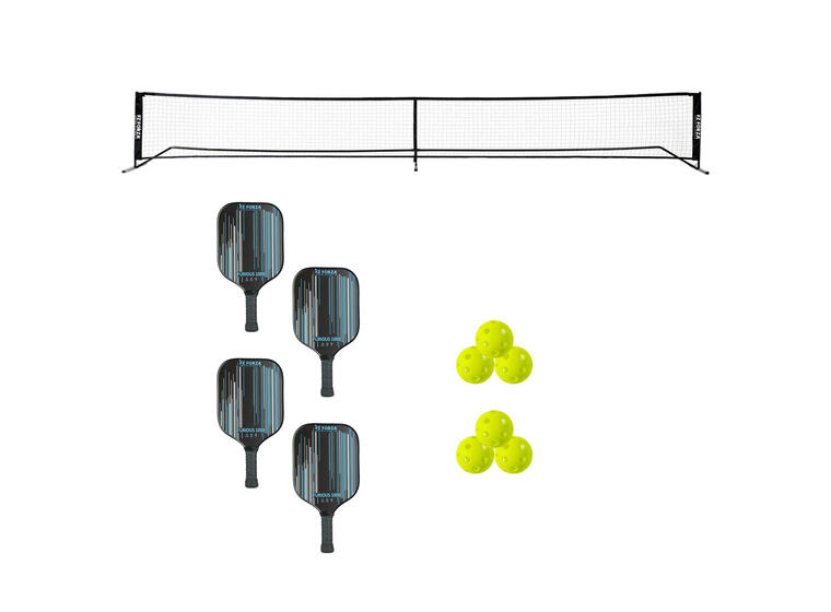 Pickleballracket Skolesett Pakke | 1 nett | 4 racketer | 6 baller 