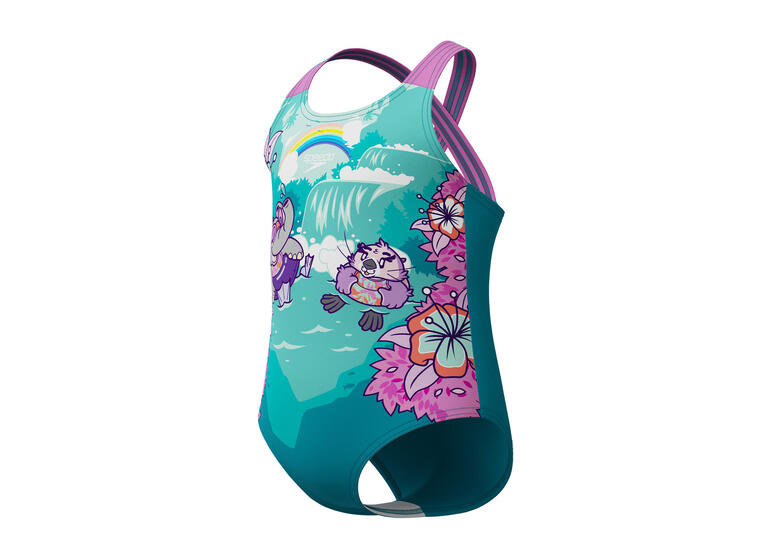 Printed Crossback Badedrakt jr 104 Speedo | Neon Violet | EnduraFlex 