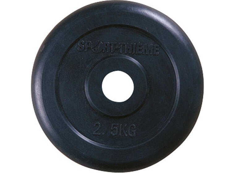 Vektskive Gummiert 2,5 kg sort Hull: 30 mm | Par | 2 stk 