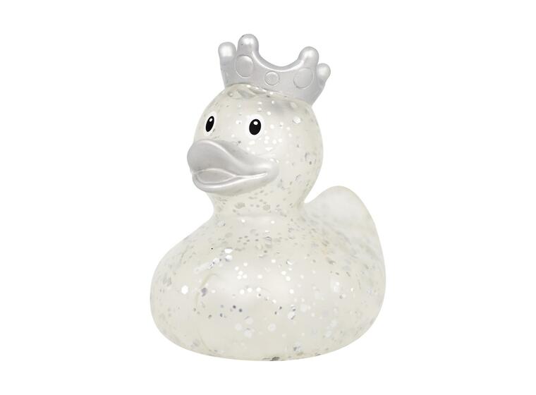 Badeand Glitter med krone | Sølv 