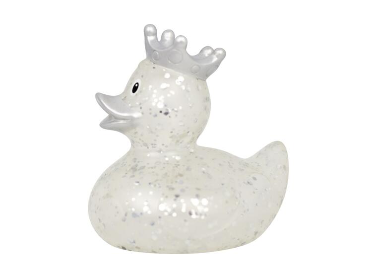 Badeand Glitter med krone | Sølv 