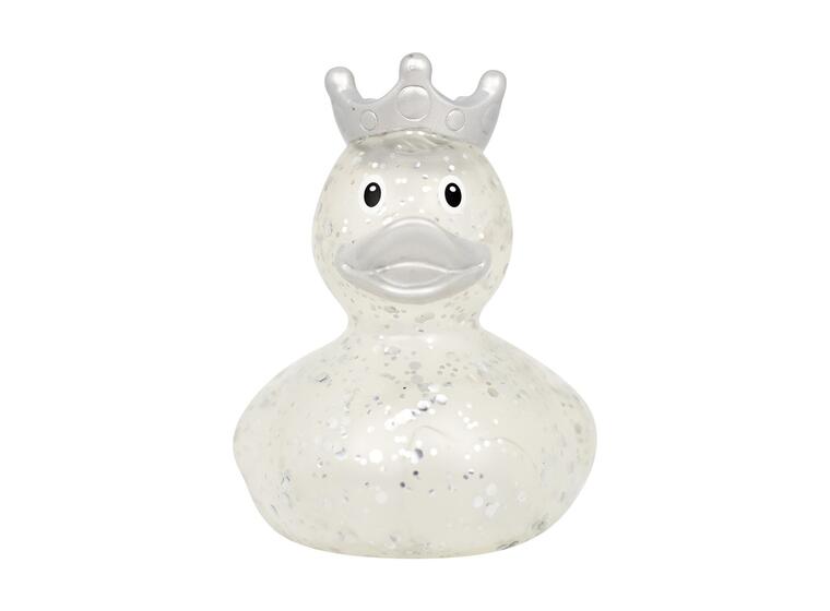 Badeand Glitter med krone | Sølv 