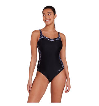 Classique Ankor Clipback Badedrakt Zoggs | Svart/Flerfarget | Ecolast