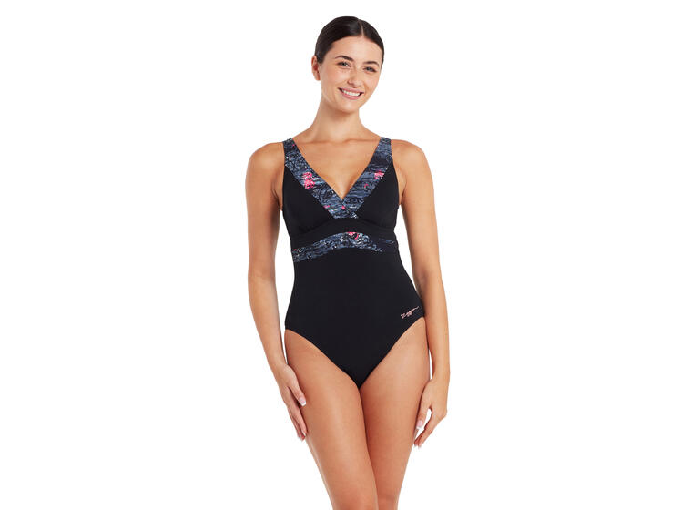 Dusk Square Back Badedrakt EU40 Zoggs | Svart/Flerfarget | Ecolast + 