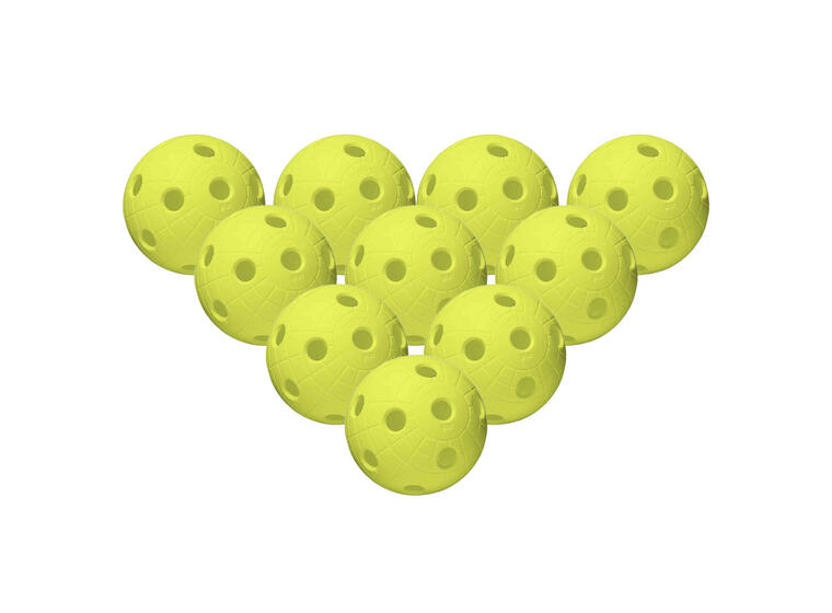 Innebandyballer Crater Unihoc | Gul 10 stk | Matchball | IFF 