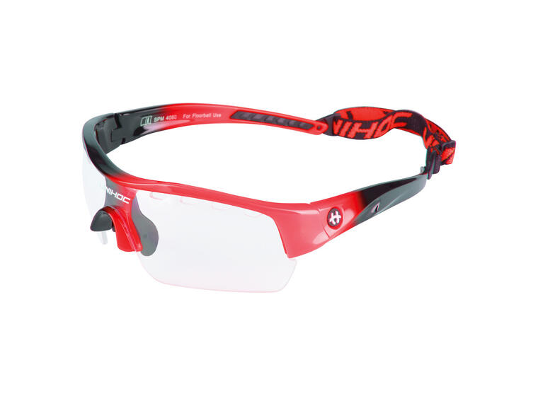 Innebandybriller Unihoc Victory Junior Beskyttelsesbriller | Neonrød/ Svart 