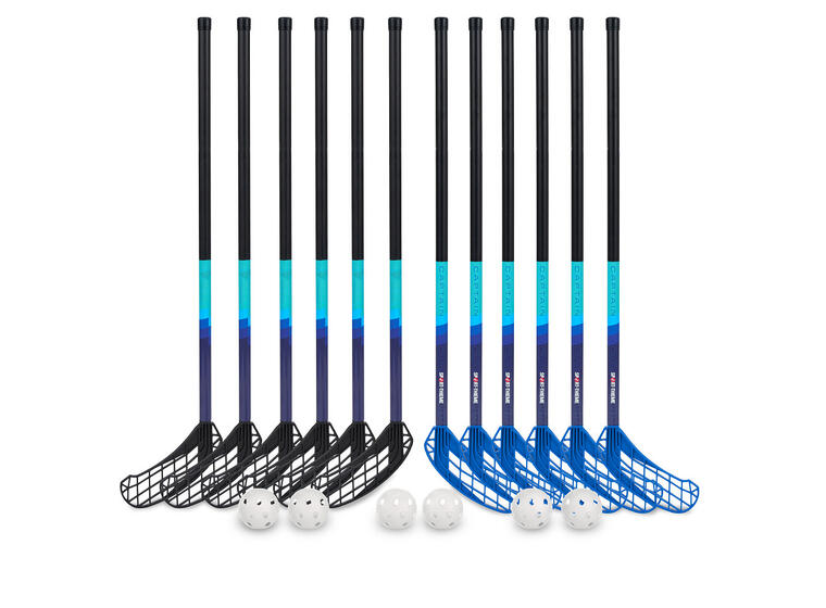 Innebandysett Captain 85 cm 12 innebandykøller | 6 baller 