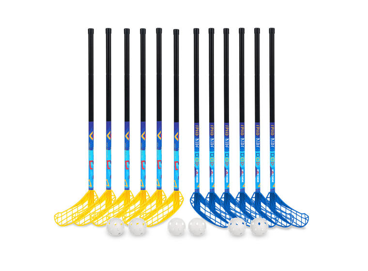 Innebandysett Speed Kids 80 cm 12 innebandykøller | 6 baller 