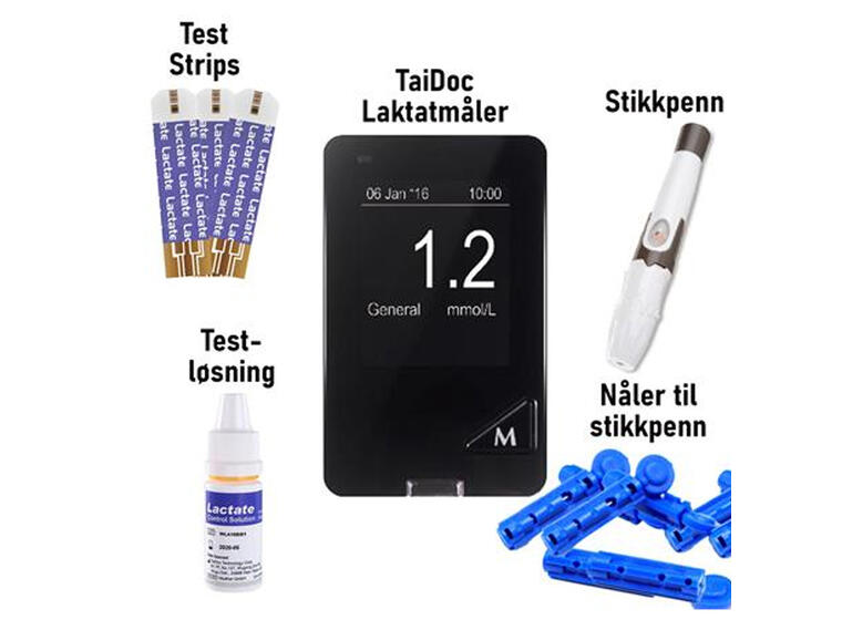 Laktatmåler  TaiDoc Startpakke Alt du trenger for å starte 