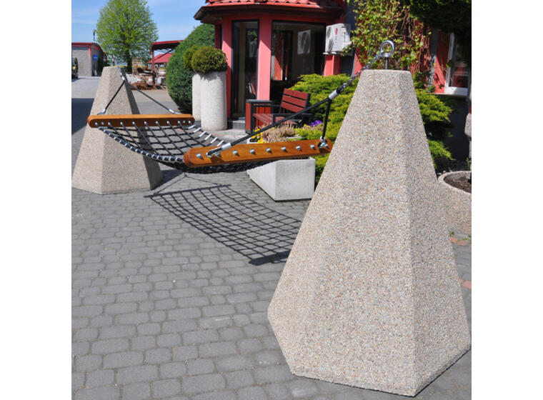 Parkbenk Hengekøye Hammock med betongfundament 