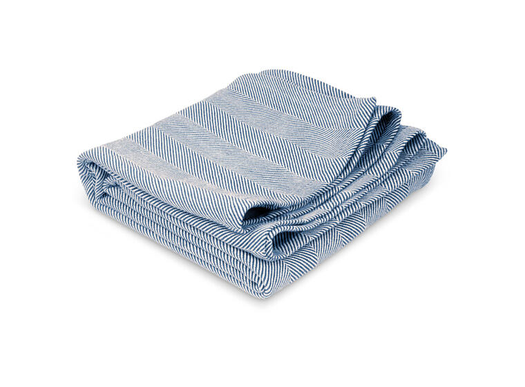 Pledd i håndvevd bomull Yogapledd | Blå | 200x150 cm 