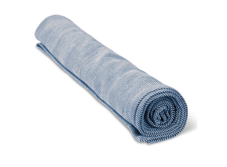 Pledd i håndvevd bomull Yogapledd | Blå | 200x150 cm 