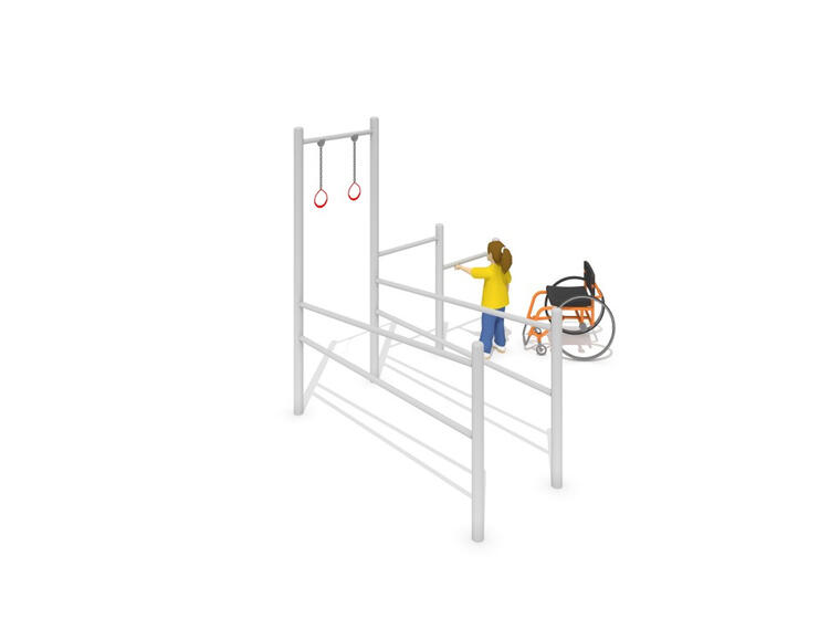 Rehabiliteringsstativ 2 Tilpasset rullestol | Treningspark 