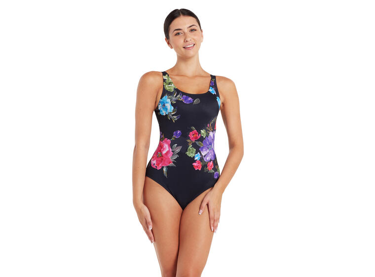 Sea Velvet Adj. Scoopback Badedrakt EU36 Zoggs | Svart/Flerfarget | Ecolast + 