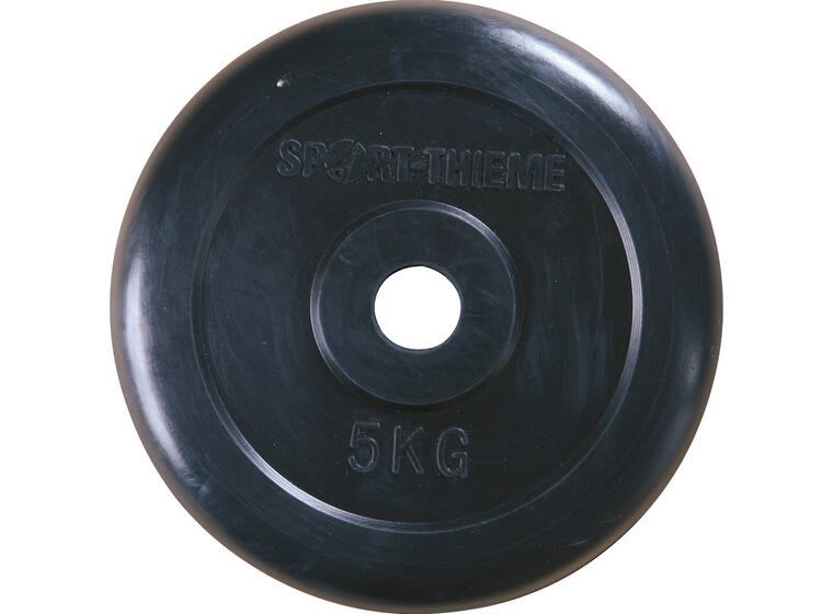 Vektskive Gummiert 5 kg sort Hull: 30 mm | Par | 2 stk 