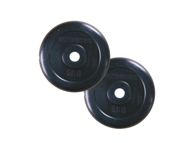 Vektskive Gummiert 5 kg sort Hull: 30 mm | Par | 2 stk 