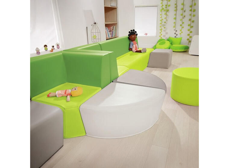 Skumstol rett – H: 32 cm - Hvit Passer som et element til en sofa 