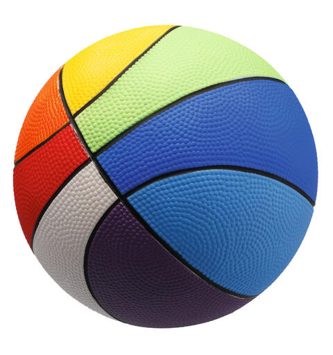 Softball PU-skum 20 cm regnbuefarget Myk basketball i st&#248;rrelse 3